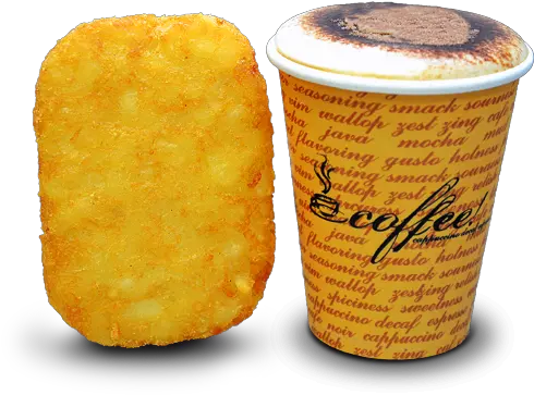 Download Hash Brown And Small Coffee Or Hot Chocolate Full Bk Chicken Nuggets Png Hot Chocolate Png