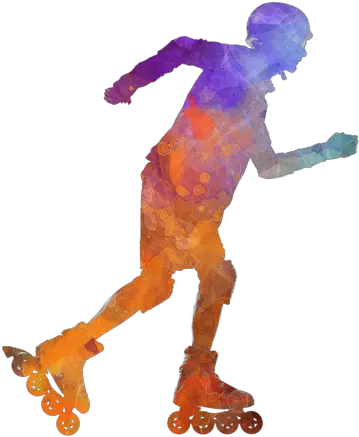 Roller Skater Inline 03 In Watercolor Inline Skates On Man Png Roller Skates Png