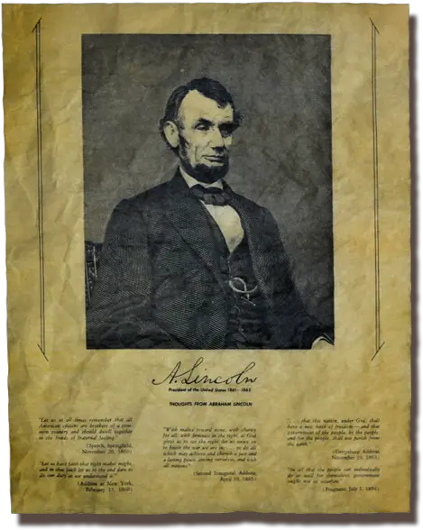 Thoughts From Abraham Lincoln 1125 Gentleman Png Abraham Lincoln Png