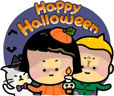 Mobile Girl Mim Line Stickers Png Image Happy Halloween Stickers Png Line Stickers Transparent