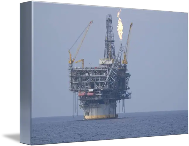 Spar Type Oil Rig With Flare By Bradford Martin Vertical Png Oil Rig Png