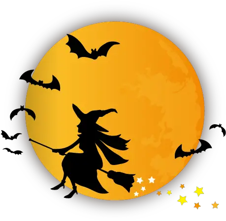 Free Transparent Halloween Png Download Halloween Luna Con Bruja Halloween Moon Png