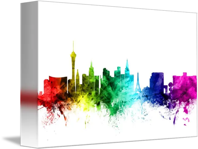 Las Vegas Nevada Skyline By Michael Tompsett Las Vegas Art Skyline Png Las Vegas Skyline Png