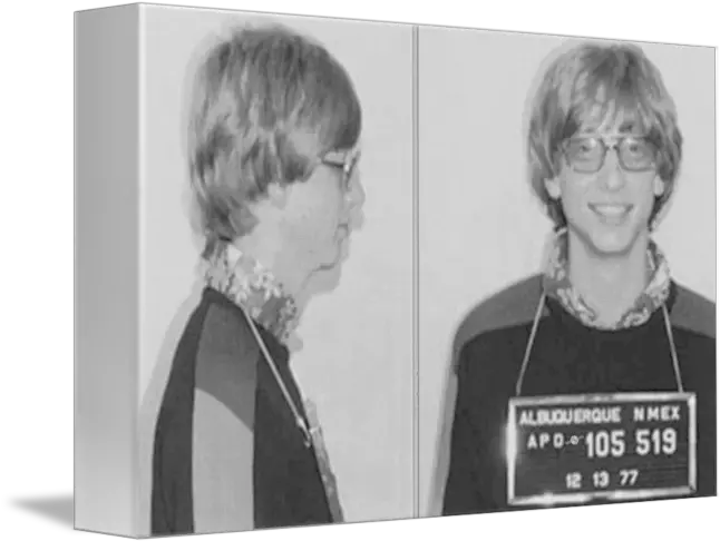 Bill Gates Mug Shot Horizontal Black And White By Tony Rubino Bill Gates Mug Shot Png Bill Gates Transparent