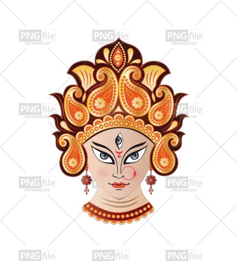 Goddess Durga Face Png Dagadusheth Halwai Ganapati Temple Goddess Png