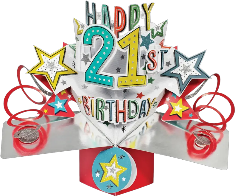 Happy 21st Birthday Pop Up Greeting Card Birtgday Card Pop Up Png Happy Anniversary Png