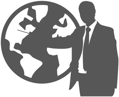 Businessman Pointing Globe Icon Transparent Png U0026 Svg Apontando Mujer Señalando Png Globe Emoji Png