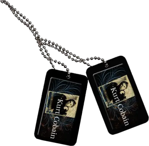 Kurt Cobain Dog Tags Set 1 Dark Blue With Swirls Necklace Png Dog Tags Png