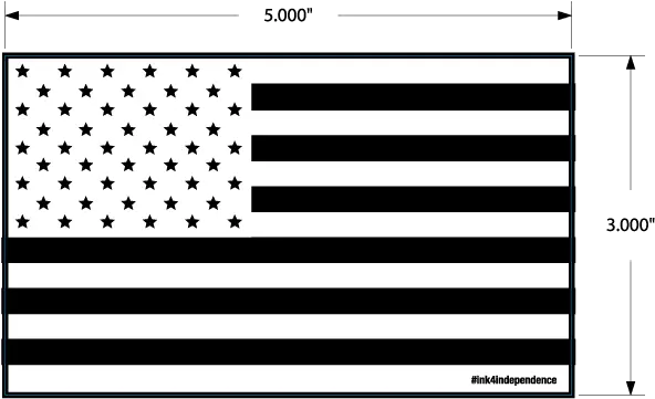 Black And White American Flag Sticker Png