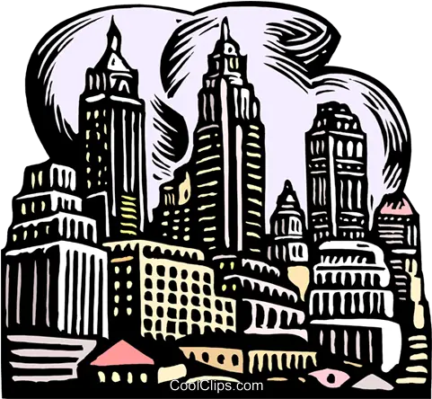 Woodcut City Scape Royalty Free Vector Woodcut Clipart City Png City Scape Png