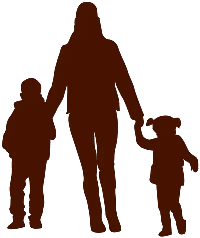 Transparent Png Svg Vector File Silhouette Of Mom With Kids Kid Png