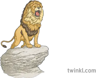 Powerful Lion Standing Lion Standing On Rock Png Lion Roar Png