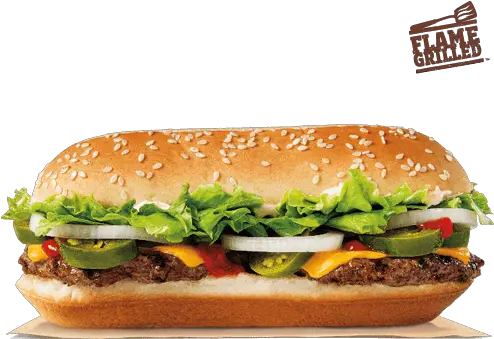 Extra Long Jalapeno Cheeseburger Burger King Jalapeno Burger M Png Burger Png