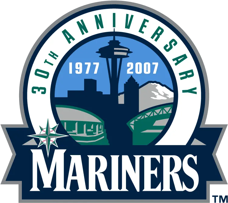 Iconic Space Needle And Seattle Logos Mariners 30th Anniversary Logo Png Space Needle Logo