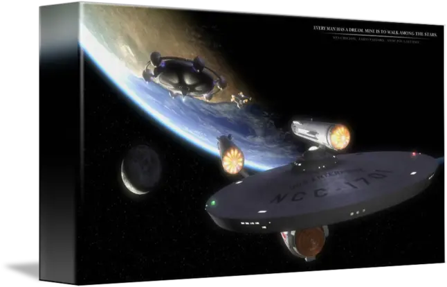 Uss Enterprise And A Federation Class Starship Lea By Enterprise Png Starship Enterprise Png