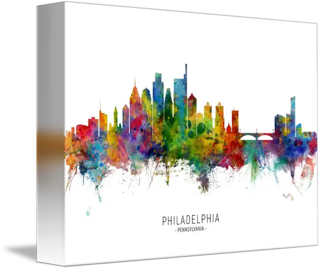 Philadelphia Pennsylvania Skyline By Michael Tompsett Philadelphia Skyline Canvas Art Png Philadelphia Skyline Silhouette Png