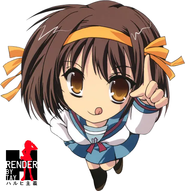 Index Of Imagesrendersharuhi Haruhi Suzumiya Chibi Png Anime Chibi Png