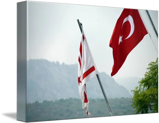 North Cyprian And Turkish Flag Flying Side By Mike Turner Flag Png Turkey Flag Png