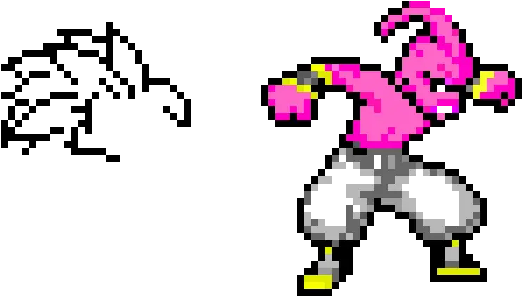 Kid Buu V Goku Majin Boo Pixel Art Png Kid Buu Png