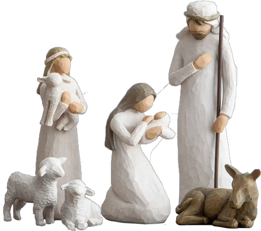 6 Willow Tree Figurines Nativity Png Nativity Scene Png