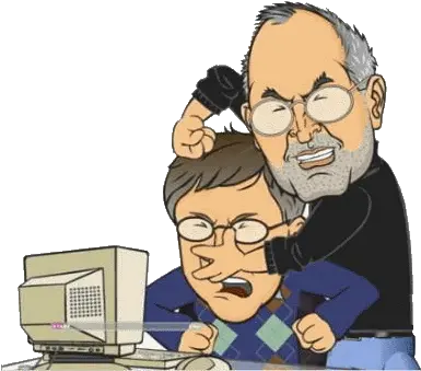 Download Bill Gates Steve Jobs Humor Caricatura Apple Vs Bill Gates Vs Steve Jobs Png Bill Gates Transparent