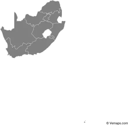 Grey Map Of South Africa With Provinces Internet Users South Africa Png Africa Map Png