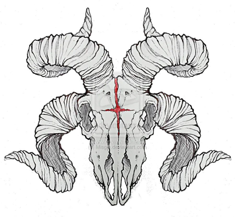 Dreadful Demon Goat Skull Tattoo Png Skull Tattoo Png