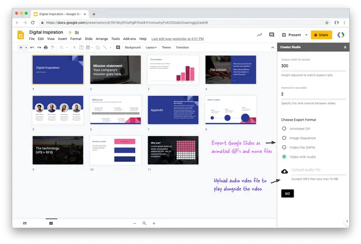 How To Download Your Google Slides Presentation As A Video Appendix Google Slides Png Subscribe Gif Png