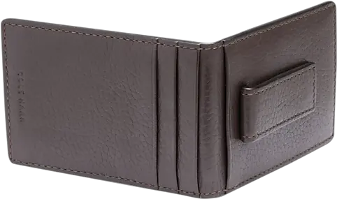 Cole Haan Brown Bi Fold Wallet With Money Clip Solid Png Icon Leather Wallets