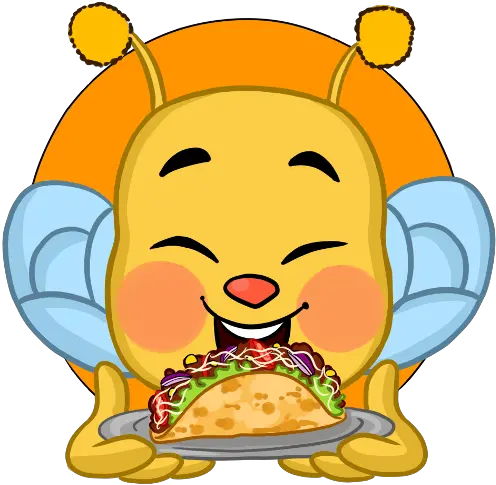 Taco Bee Happy Png Taco Emoji Png