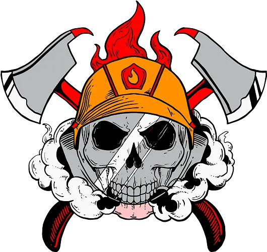 Skull Firefighter Fireman Greeting Card For Sale By Scary Png Icon Crossbones Helmet