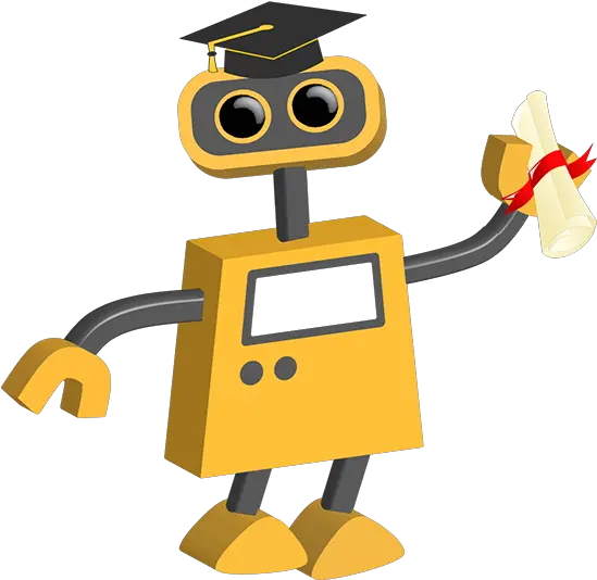 Grad Bot Robot Clipart Transparent Background Png Graduation Cap Transparent Background