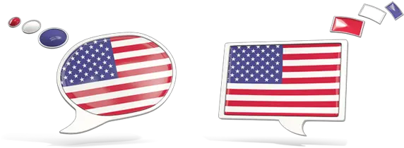 Two Speech Bubbles Illustration Of Flag United States American Png Us Flag Icon