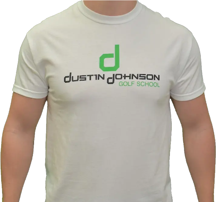 Logo Tee Shirt Dustin Johnson Golf School White With Green Logo For Adult Png Golf Tee Png