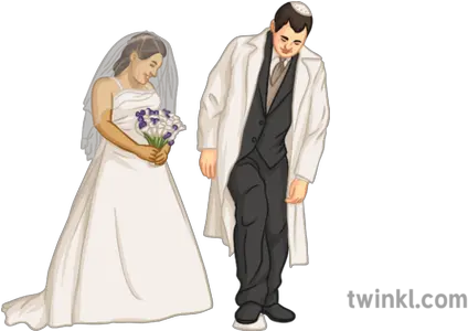 Jewish Wedding Couple Re Judaism Secondary Illustration Twinkl Jewish Couple Wedding Illustration Png Wedding Couple Png