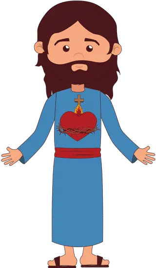 Jesuschrist Character Religious Icon Canva Cartoon Sacred Haert Of Jesus Png Religious Icon Images