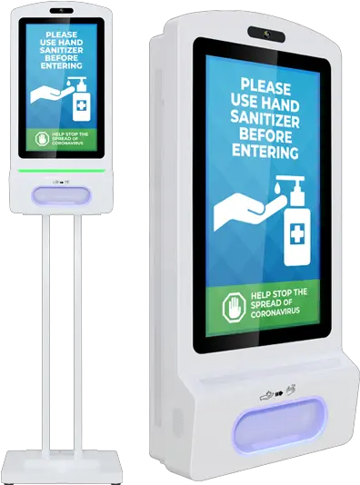 Hand Sanitizing And Temperature Check Kiosks Mediatile Sanitize And Temperature Check Png Hand Sanitizer Icon