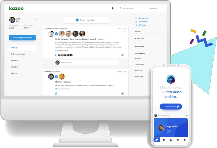 Employee Experience Platform Login Kazoo Kazoo Rewards And Recognition Png Kazoo Png