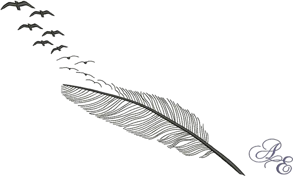 Silhouette Feather Breaking Apart Into Feather Flying Birds Png Feather Silhouette Png