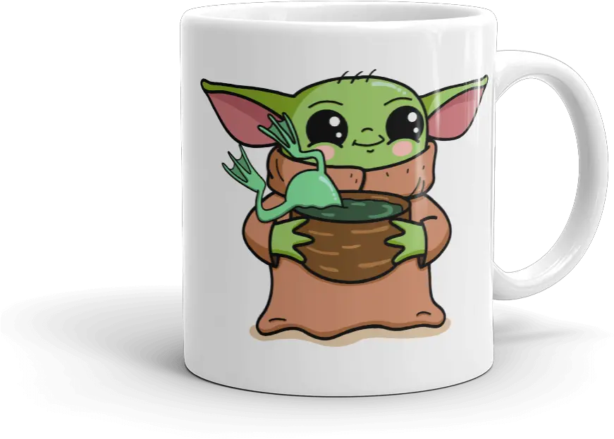 Baby Yoda Mug Cute Meme Parody Coffee Cup Png Yoda Transparent