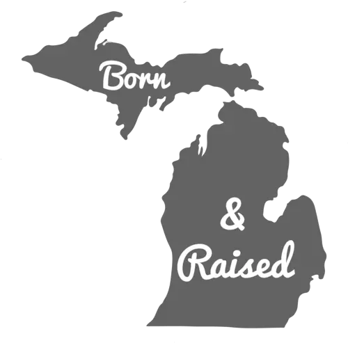 Michigan State Pride Born And Raised Michigan Tshirt Michigan Black And White Png Michigan State Football Logos