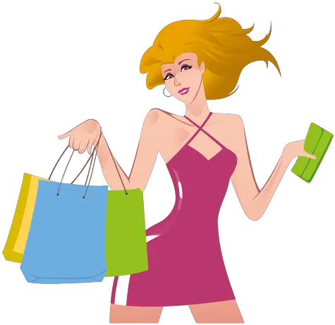 Shopping Girl Cartoon Clipart Shopping Girl Png Shopping Transparent