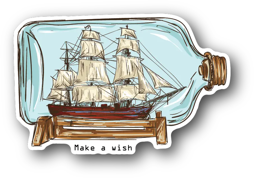 Ship In Bottle Sticker Tumblr Stickers Aesthetic Ship In Bottle Stickers Png Ship Transparent