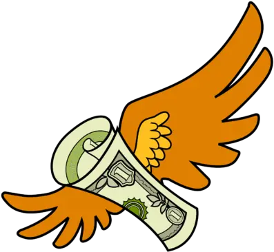 Download Wings Clipart Money Throw Money Away Clipart Money Bird Clipart Png Flying Money Png