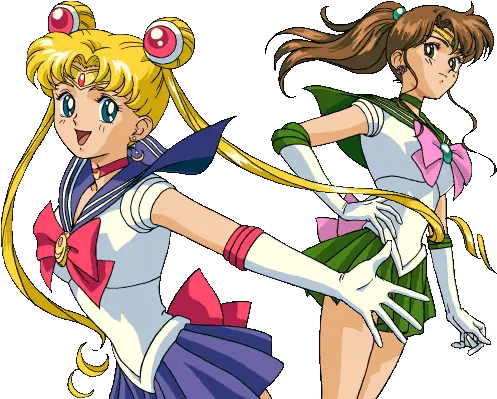 Pretty Soldier Sailor Moon Sailor Moon And Sailor Jupiter Together Png Sailor Moon Png