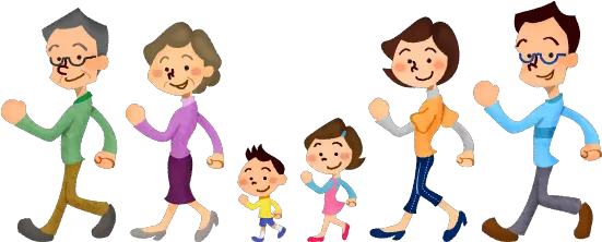 Three Generation Family Walking Free Clipart Illustrations Free Cartoon Family Walking Png Family Walking Png