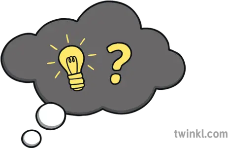 Growth Mindset Cloud 03 Dark With Thought Bubble Yellow Png Question Mark Logo