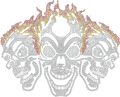 Three Skull With The Fire Rhinestone U0026 Nailhead Doily Illustration Png Nail Head Png