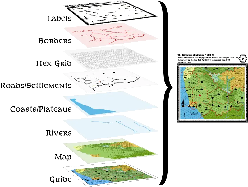 Layers Layers On A Map Png Hex Grid Transparent