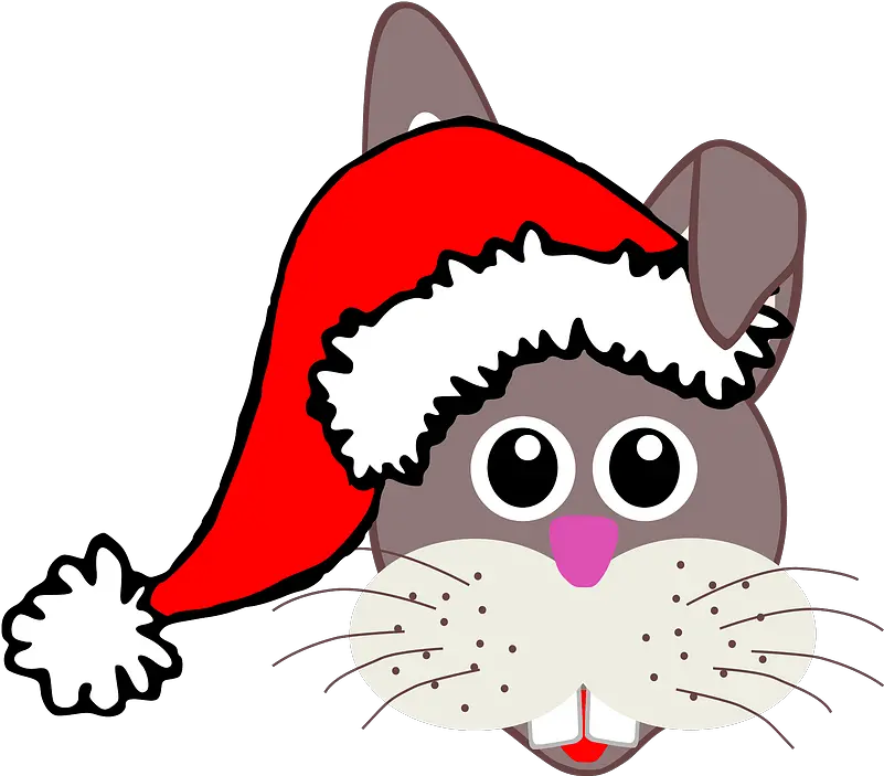 Bunny Face With Santa Claus Hat Clipart Free Download Free Svg Santa Hat Png Santa Clipart Png